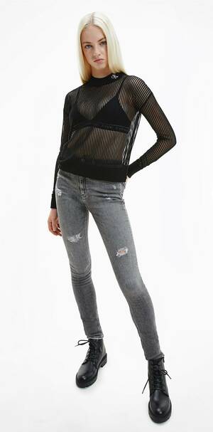 Calvin Klein dámský černý svetr - L (BEH)