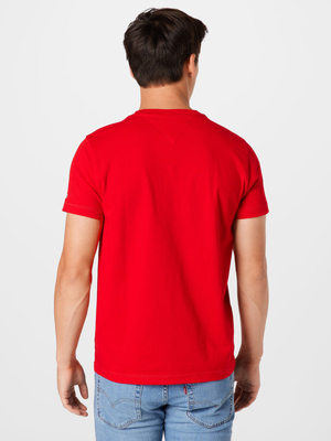 Tommy Jeans pánské červené tričko CHEST LOGO - M (XNL)