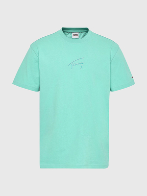 Tommy Jeans pánské zelené triko SIGNATURE  - S (L67)
