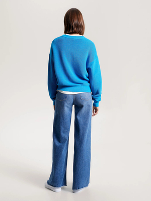 Tommy Hilfiger dámský modrý svetr - L (CZU)