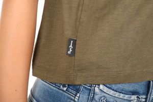 Pepe Jeans dámské krátké tričko Cara zelené barvy - S (716)
