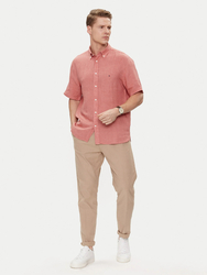 Tommy Hilfiger pánská lněná růžová košile  - S (TJ5)