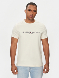 Tommy Hilfiger pánské krémové triko Logo - M (AEF)