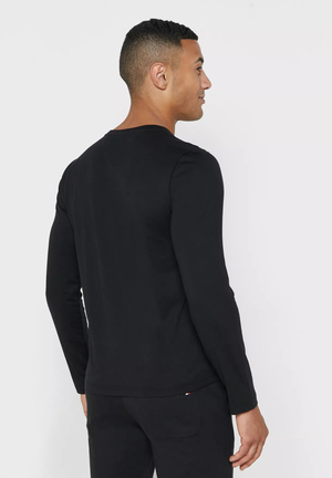 Tommy Hilfiger pánské černé tričko s dlouhým rukávem - S (BDS)