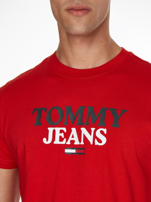 Tommy Jeans pánské červené tričko - M (XNL)