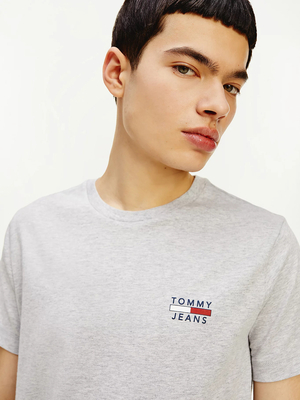 Tommy Jeans pánské šedé triko CHEST LOGO - L (PJ4)