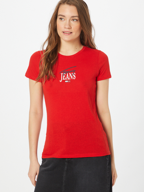 Tommy Jeans dámské červené triko 