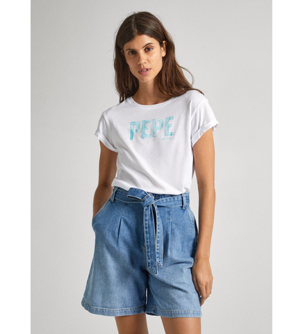 Pepe Jeans dámské bílé tričko JANET s potiskem