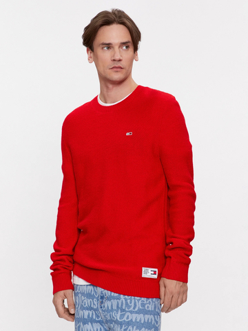 Tommy Jeans pánský červený svetr