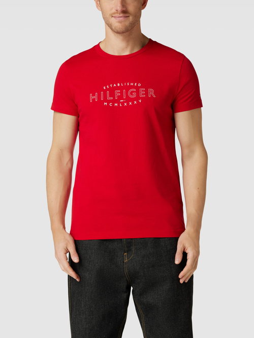 Tommy Hilfiger pánské červené tričko 